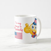 Custom Text Patriotic Comic Uncle Sam Emoji Kaffeetasse (VorderseiteRechts)