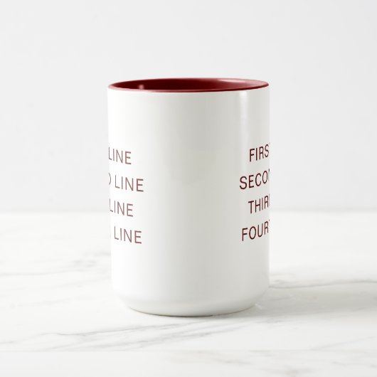 Custom Text Personalized Maroon 15 oz Combo Tasse (Zentrum)