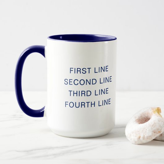 Custom Text Personalized Navy 15 oz Combo Tasse (Mit Donut)