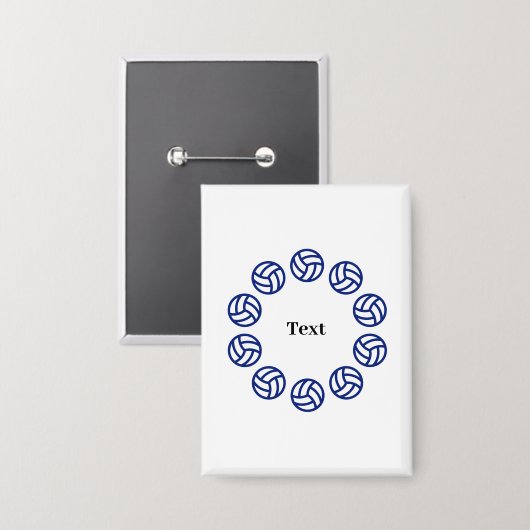 Custom Text Personalized Volleyball Button (Vorderseite/Rückseite)