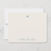 CUSTOM TEXT Persönliches Monogramm Modernes Skript Mitteilungskarte (Vorderseite)