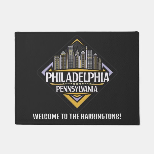 Custom Text Philadelphia Pennsylvania Fußmatte (Vorderseite)