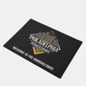 Custom Text Philadelphia Pennsylvania Fußmatte (Schrägansicht)