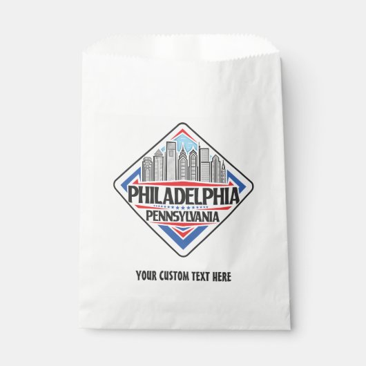 Custom Text Philadelphia Pennsylvania Geschenktütchen (Vorderseite)