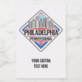 Custom Text Philadelphia Pennsylvania Lebensmitteletikett (Einzelnes Label)