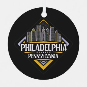 Custom Text Philadelphia Pennsylvania Ornament Aus Metall
