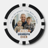 Custom Text Photo Best Grandpa Ever Pokerchips (Vorderseite)