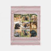 Custom Text Photo Collage Pet Dog Love Rose Pink Fleecedecke (Vorderseite)