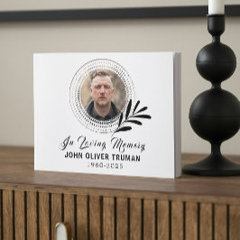 Custom Text Photo Memorial Funeral Leaves Gästebuch