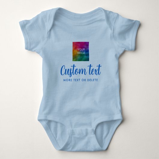 Custom Text Photo Unisex Jersey One-Pieces Boy Baby Strampler (Vorderseite)