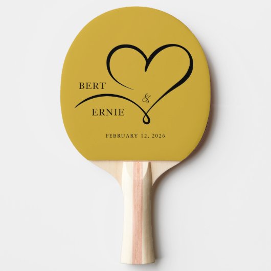 Custom Text Ping Pong Paddle Wedding FavorKeepsake Tischtennis Schläger (Vorderseite)