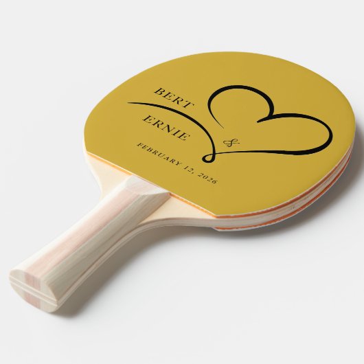 Custom Text Ping Pong Paddle Wedding FavorKeepsake Tischtennis Schläger (Vorderseite)