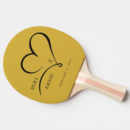 Custom Text Ping Pong Paddle Wedding FavorKeepsake Tischtennis Schläger (Seitenansicht)