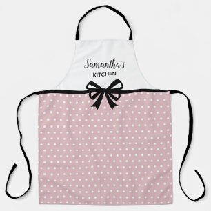 Custom Text Pink White Polka Dots Spaß Niedlich K Schürze