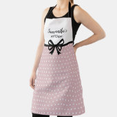 Custom Text Pink White Polka Dots Spaß Niedlich Kü Schürze (InSitu)