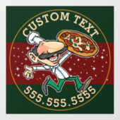 CUSTOM TEXT Pizza Lieferung Pizzeria Zeichen Fensteraufkleber (Blatt)