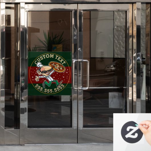 CUSTOM TEXT Pizza Lieferung Pizzeria Zeichen Fensteraufkleber (Büro Tür)