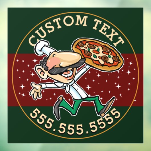 CUSTOM TEXT Pizza Lieferung Pizzeria Zeichen Fensteraufkleber (Blatt 3)