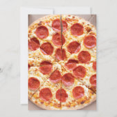 Custom Text Pizza Party|Fun Red White Schachbrett Einladung (Rückseite)