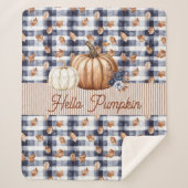 Custom Text Pumpkin Autumn Fall Farmhouse Sherpadecke (Vorderseite)