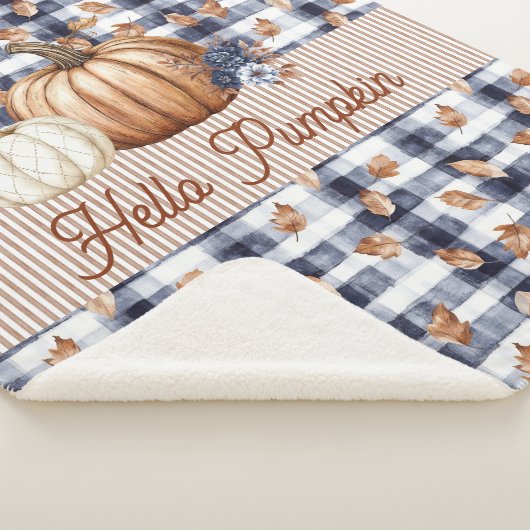 Custom Text Pumpkin Autumn Fall Farmhouse Sherpadecke (3/4)
