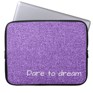 Custom text purple faux glitter laptopschutzhülle