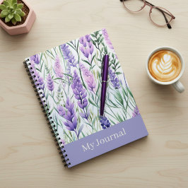 Custom Text Purple Floral Journal  Notizblock