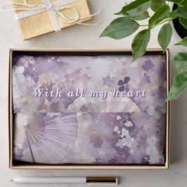 Custom Text Purple Watercolor Japanese Parasol  Seidenpapier