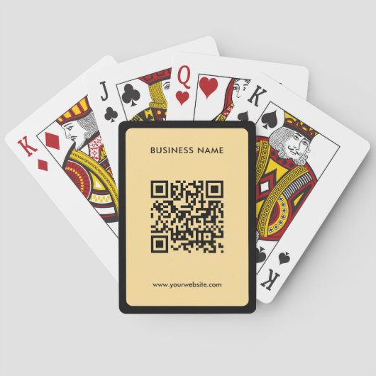 Custom Text QR Code Upload Business Logo Gold Spielkarten (Rückseite)