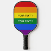 Custom Text Rainbow Pride Pickleball Schläger (Vorderseite)