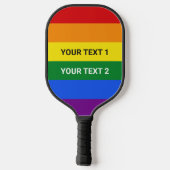 Custom Text Rainbow Pride Pickleball Schläger (Rückseite)