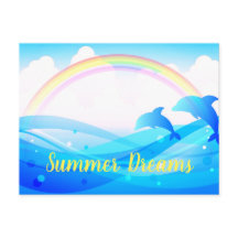 Custom Text Rainbow Summer Magic Blue Delphine
