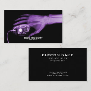 CUSTOM TEXT - Ray Skeleton Hand & Computer Maus Visitenkarte