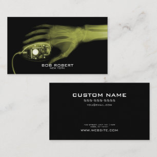 CUSTOM TEXT - Ray Skeleton Hand & Computer Maus Visitenkarte