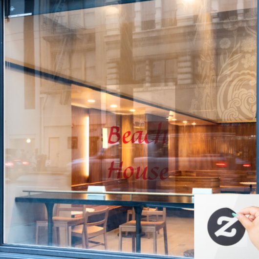 Custom Text Red Cute Cute Home Fensteraufkleber (Café-Fenster)