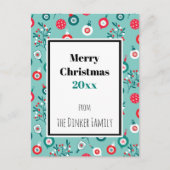 Custom text Red Pickleballs, minz 🎄 Weihnachten Postkarte (Vorderseite)