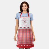 Custom Text Red & White Buffalo Check Gingham  Schürze (Getragen)