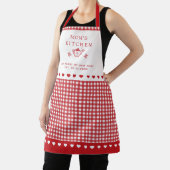 Custom Text Red & White Buffalo Check Gingham  Schürze (InSitu)