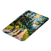 Custom Text Redwood Forest Family Cycling Colorful Magnet (Linke Seite)