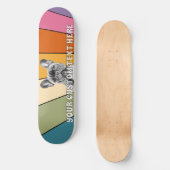 Custom Text Retro Krass Cool Rainbow French Bulldo Skateboard (Vorderseite)