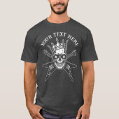 Custom Text Rock & Roll Skull II Crossgitarren T-Shirt (Vorderseite)
