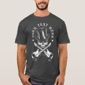 Custom Text Rock & Roll Skull mit Crossgitarren T-Shirt (Vorderseite)