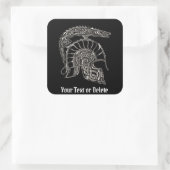 Custom Text Roman Soldier Metal Dragon War Helm Quadratischer Aufkleber (Tasche)