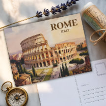 Custom Text Rome Italien Kolosseum Retro Wasserfar