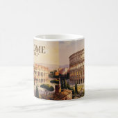 Custom Text Rome Italy Colosseum Retro Watercolor Kaffeetasse (Mittel)
