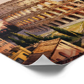 Custom Text Rome Italy Colosseum Retro Watercolor Poster (Ecke)