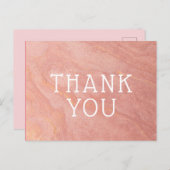 Custom Text Rose Gold Pink Sandstone Vielen Dank Postkarte (Vorne/Hinten)