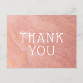 Custom Text Rose Gold Pink Sandstone Vielen Dank Postkarte