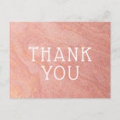 Custom Text Rose Gold Pink Sandstone Vielen Dank Postkarte (Vorderseite)