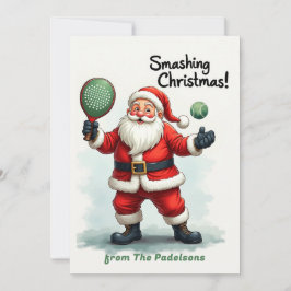 🎾🎄Custom text, Santa’s Padel Pop Feiertagskarte